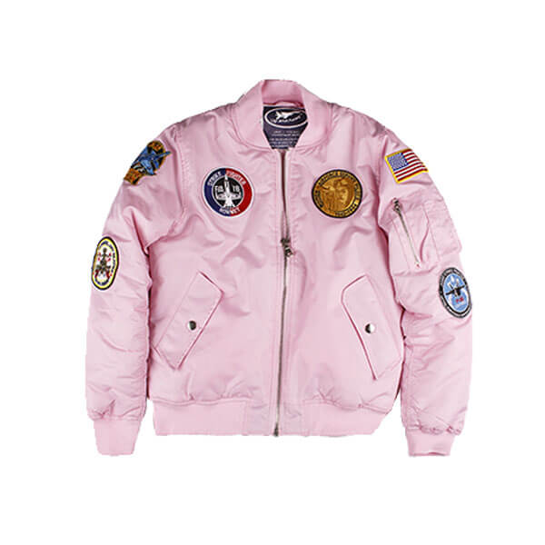 MA-1 Pink Flight Ladies Jacket 6 Patch XS