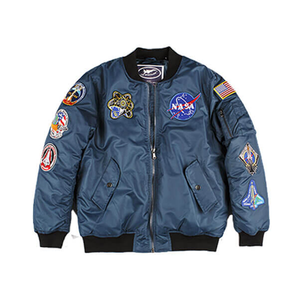 Space Shuttle Adult Jacket Blue 8 Patch XL