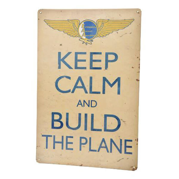 Sign Metal EAA Keep Calm & Build