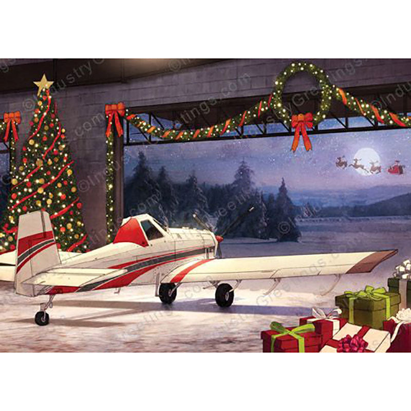 Holiday Card White Plane Hangar (10PK)