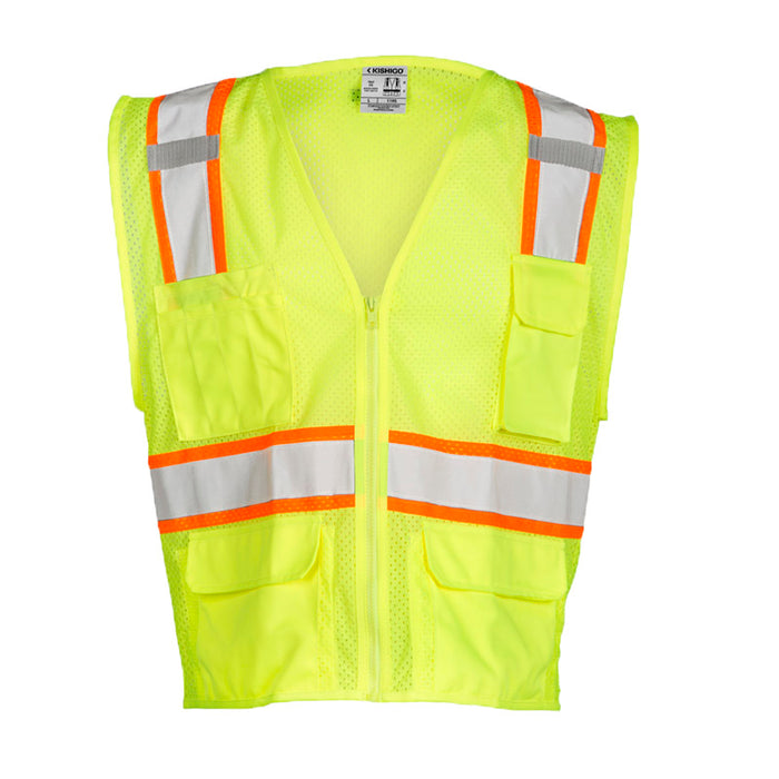 Kishigo Solid Front W/Mesh Back Vest LRG