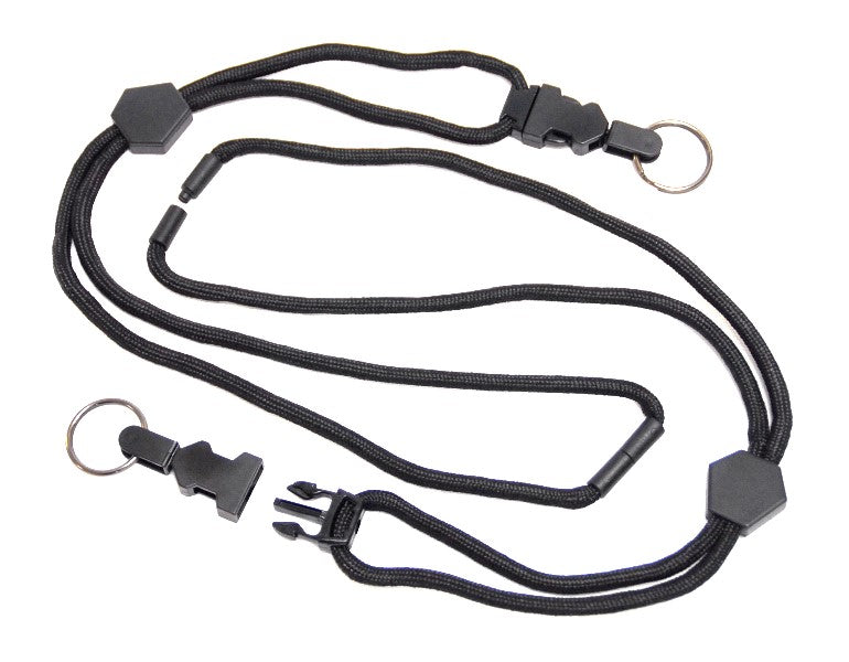 Lanyard With Break Away Ring (Black)