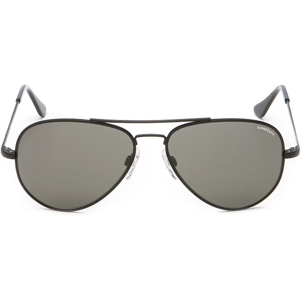 Randolph Concorde Sunglasses - 61MM Matt Black Skull Temple Grey AR Lens