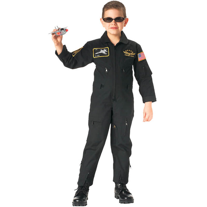 JR. G.I. Kids Black TOP GUN Flight Suit - Small