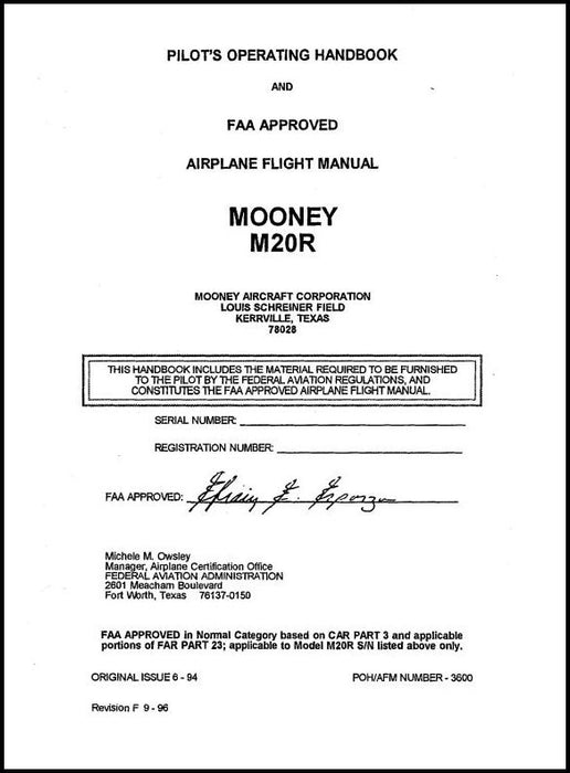 Mooney M20R PLT OP Handbook