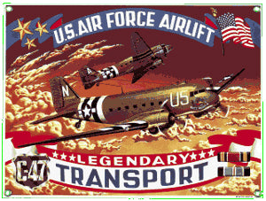 C47 Transport Porcelain Sign