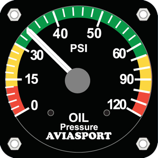 Aviasport 2-1/4 OIL Press Gauge 0-120 PSI VDO