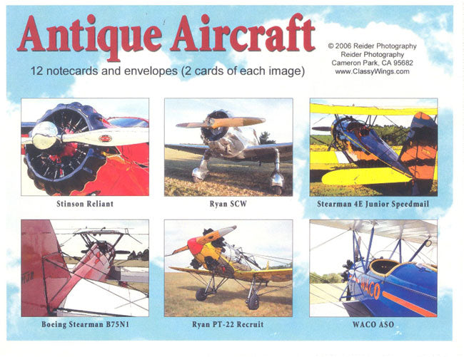 Antique Aircraft Note Cards (Box OF 12)