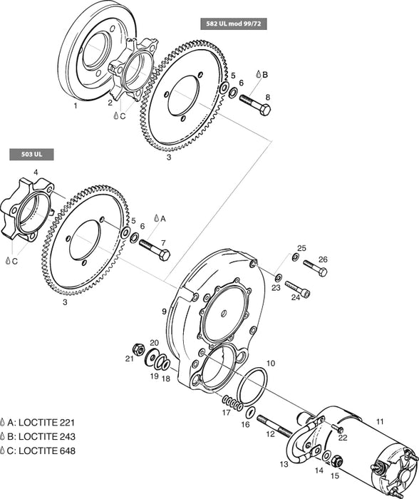 Rotax 852-370 Starter Gear Adapter