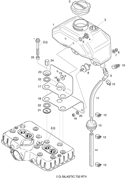 Rotax 851-235 Oiltank Bracket Lower Half