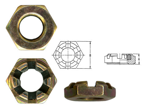 MS17826-6 Castellated Nylon Inserted HEX NUT