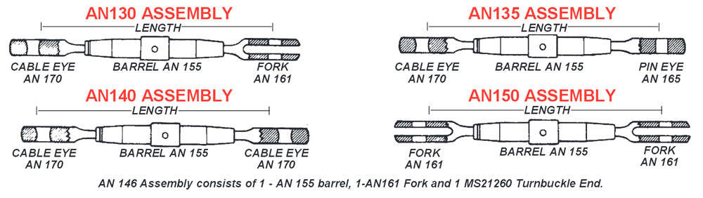 Turnbuckle Assembly AN140-16S