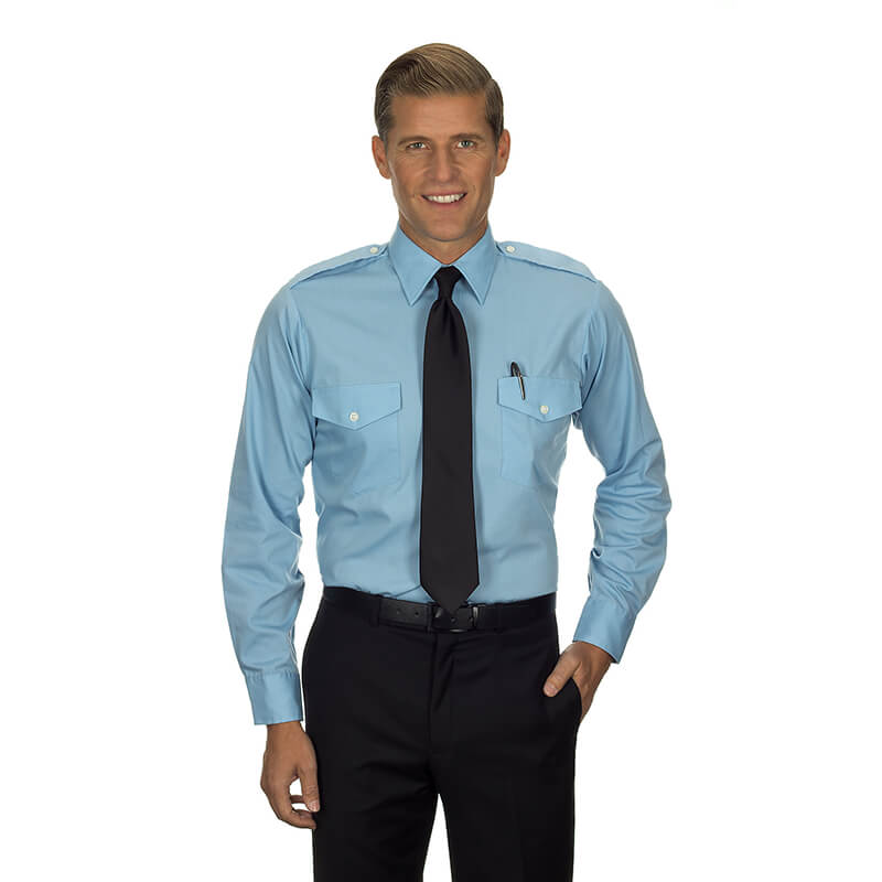 AV Shirt MEN L/S 17.5 36/37 Blue