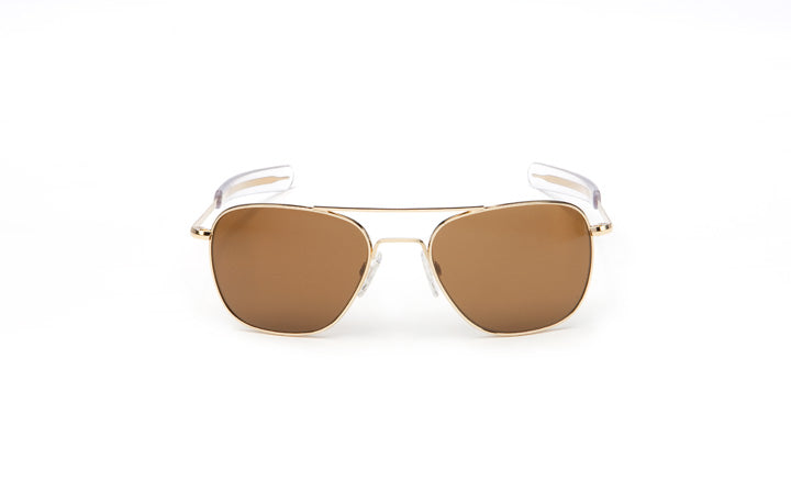 Randolph Aviator Sunglasses - 58MM Gold Bayonet Temple TAN Polarized AR Lens