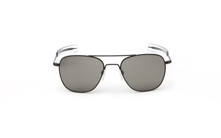 Randolph Aviator Sunglasses - 55MM Black Bayonet Temple Grey AR Lens