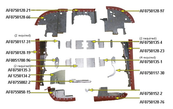 AF0750128-66 Baffle Assy Bare BLK Seal